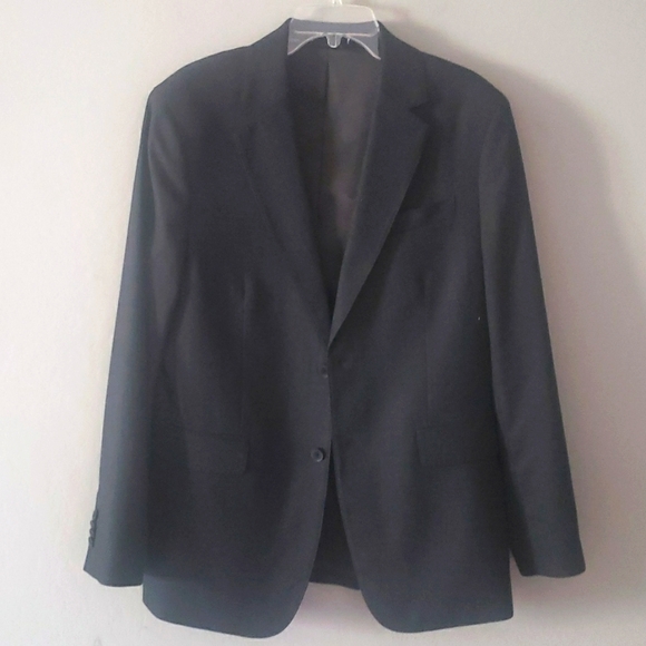 Banana Republic Modern Classic Heather Suit Jacket Blazer Charcoal Blue NWOT - Picture 3 of 17